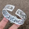 Dalmation Jasper Gemstone 925 Sterling Silver Cuff Bangle Adjustable KKG-775
