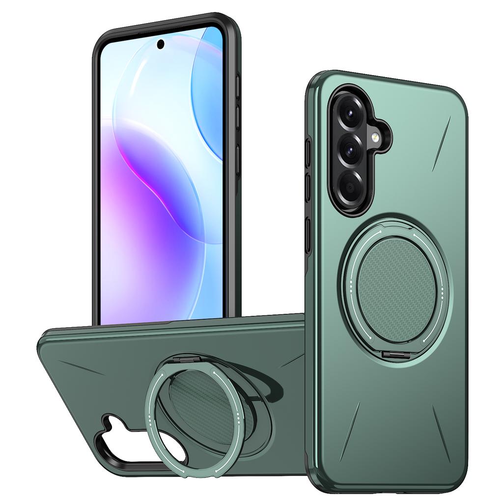 For Samsung Galaxy A55 5G Magnetic Case Rotating Kickstand TPU+PC Phone Cover