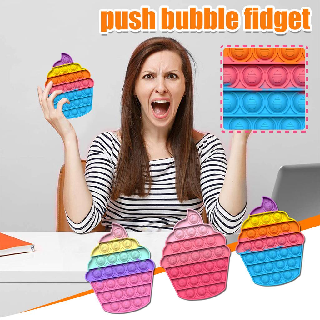 Push Bubble Sensory Toy Special Needs Stress Reliever Ice Shape Toy