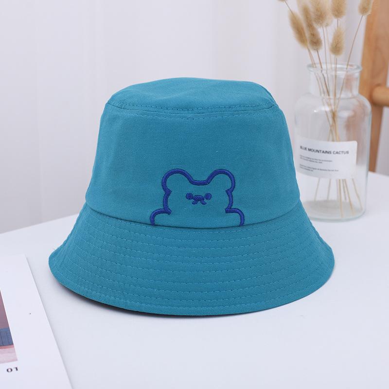 Female Hat Fisherman Thin Sun Protection Fashion Casual Embroidered Bear Visor Hat