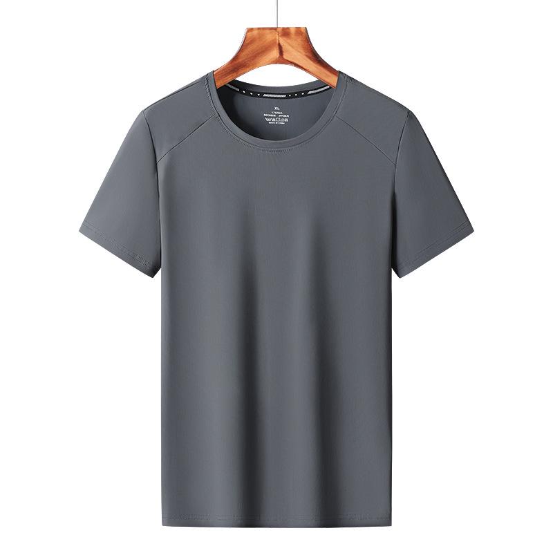 Men's Quick-Dry Ice Silk Short Sleeve Tee - Lightweight, Loose Fit, Plus Size Casual Sportswear