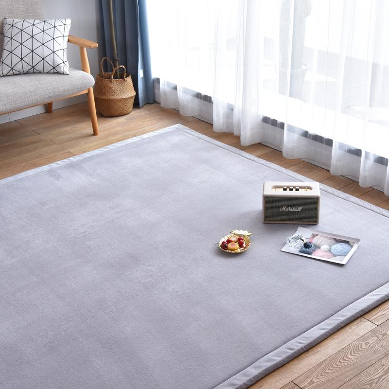 Deep Blue Tatami Floor Mat: 2cm Thick Coral Fleece, 3m X 2m