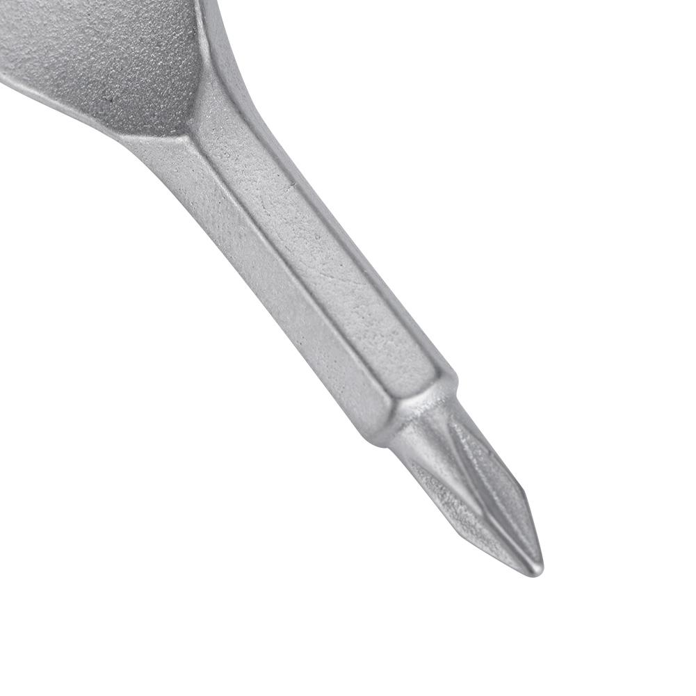 2 STÜCK Outdoor Edelstahl Tragbares Schraubendreher-Set Werkzeug mit Schlüsselring (Silber)