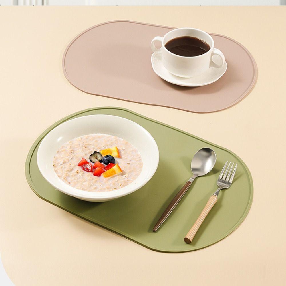 Solid Color Insulation Pad Food Grade Silicone Insulated Placemats Dining Mat Home