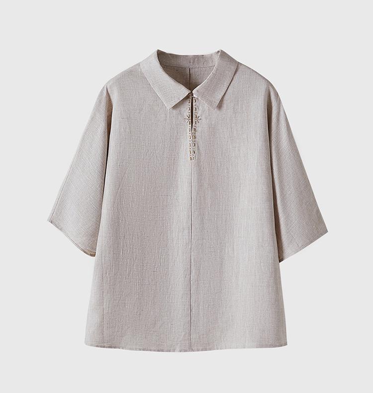 

Women s Retro Dolman Sleeve Linen Shirt - Autumn 2025 Collection Small