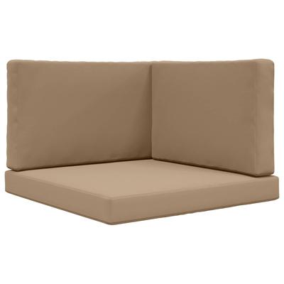 Outdoor Sofa Cushions 3 Pcs Taupe Polyester