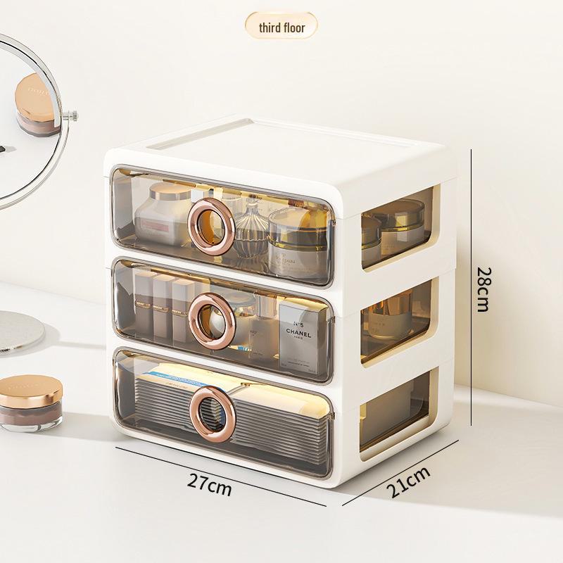 Dustproof Transparent Acrylic Cosmetic Storage Box - Large Capacity Desktop Skincare Organizer