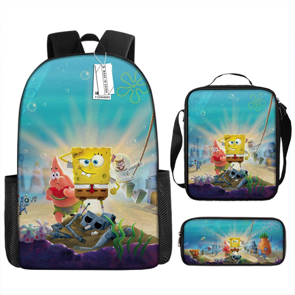 Spongebob Squarepants Children'S School Bag Male And Female Students Backpack Kindergarten Cute Cartoon Backpack Pencil Bag