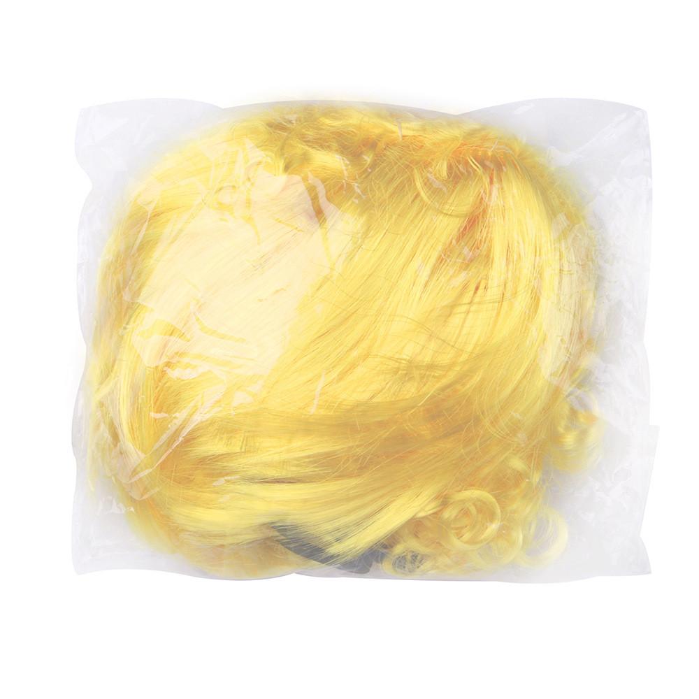 Stylish Yellow High Hat Pet Wig With Bangs Ideal For Cats And Dogs For Halloween And Christmas Celebrations