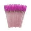 100Pcs/Bottle Disposable Mascara Wand Eyelash Brush Faux Crystal Eyebrow Spoolies Brush Portable Lash Makeup Applicator Brush Tools