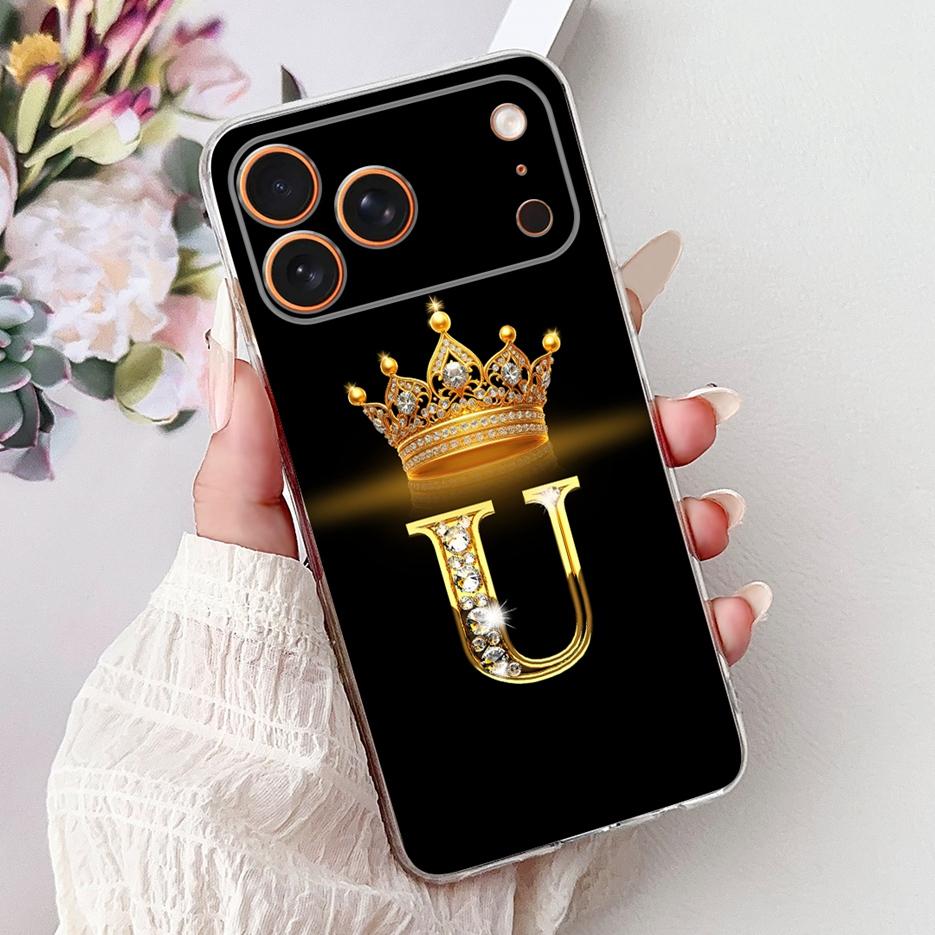 For Apple iPhone 17 Pro Max Case New Luxury Crown Letters Cover Soft Silicone Phone Case For iPhone 17 Air iPhone17 Pro Max Bags