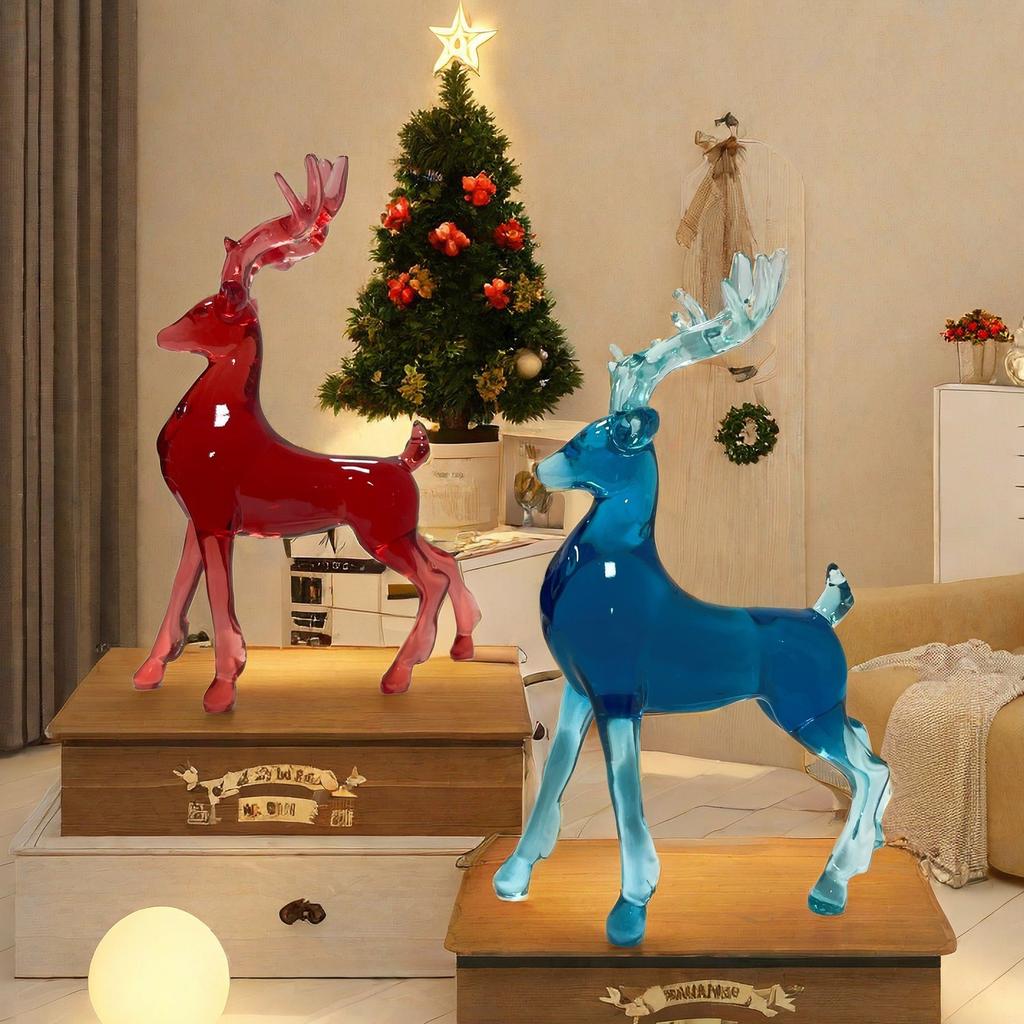 Einfache Transparente Hirschornamente Wohnzimmer TV-Schrank Eingang Dekoration Harzhandwerk Geschenk Einweihung Eröffnungsgeschenk
