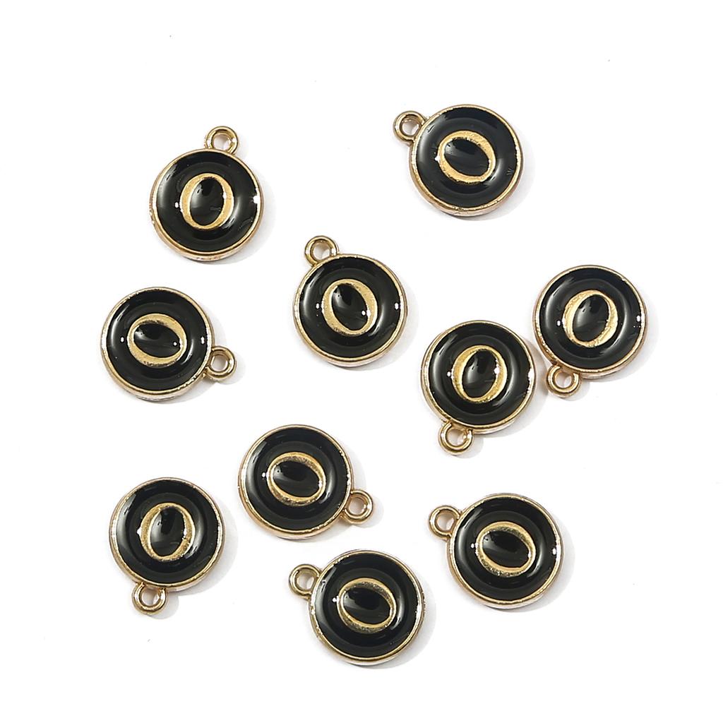 10Pcs Metal Enamel English Letters Charms Pendant For DIY Jewelry Making Necklace Bracelet Accessories