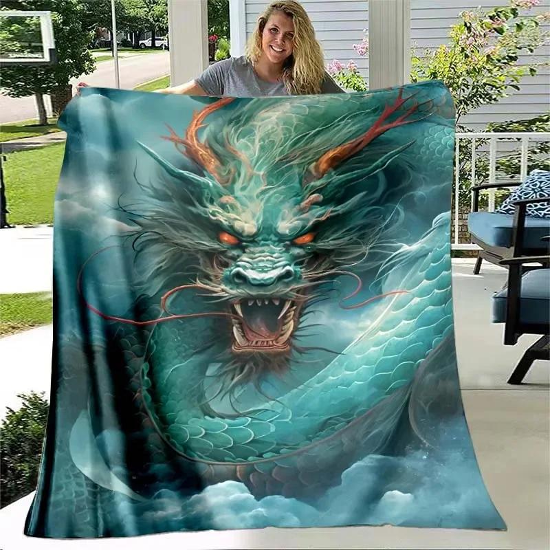 Chinese Style Dreamy Dragon Cartoon vintage Blanket living room bedroom home decor children's room baby blankets birthday gift