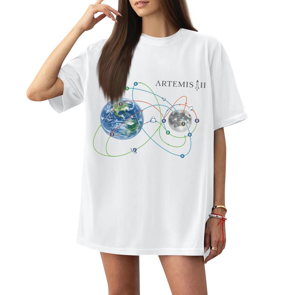 Women's Casual Printed T-Shirt Round Neck Pullover Short Sleeve Top