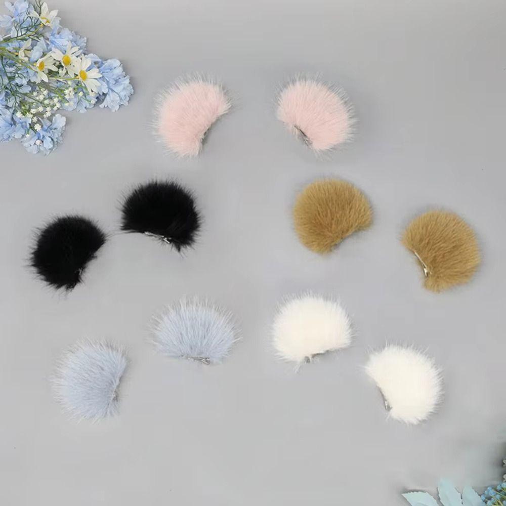 Plush Bear Ear Hair Clip Soft Cosplay Headwear Fashion Angel Headdress  Party Wear