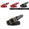 Womens Leather Belt With Stylish Square Pin Buckle For Daily Use