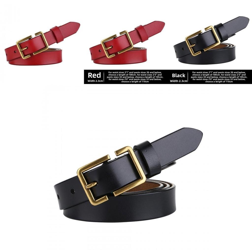 Womens Leather Belt With Stylish Square Pin Buckle For Daily Use