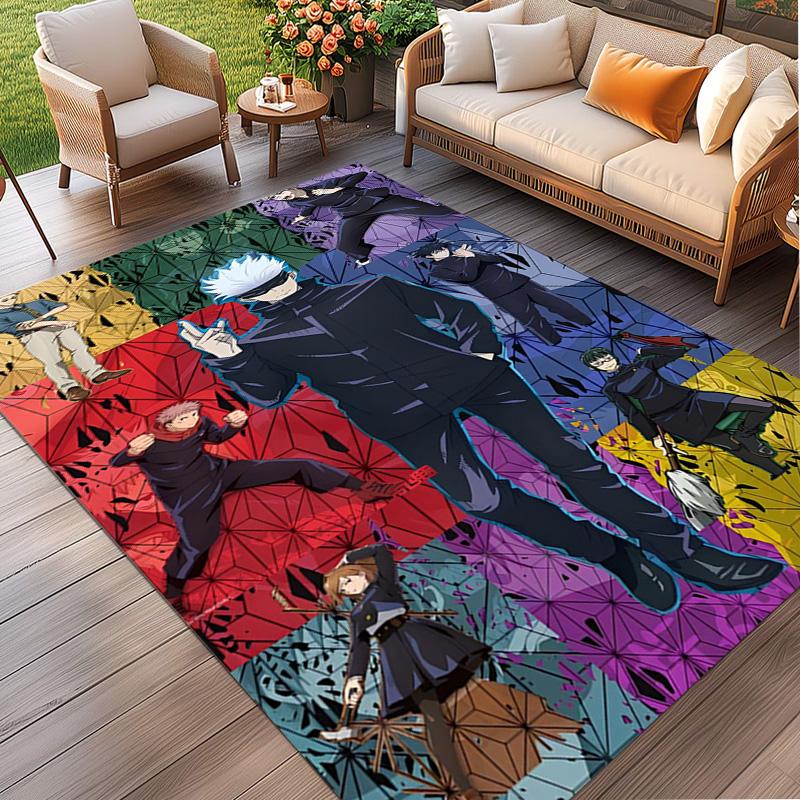 Jujutsu Kaisen Print Rug, Washable Floor Carpet, For Entryway Dorm Laundry Room Office Study, Home Decor Birthday Christmas Gift