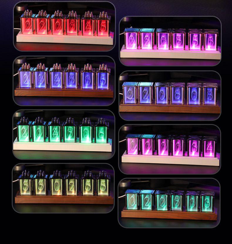 RGB Simulated Nixie Tube Desktop Clock - DIY Gaming Room Ornament