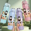 1PC Multi Breed Dog Collection 750ml Color Plastic Sports Water Bottle Leakproof Flip Straw Lid Suitable for Sports Office Home Use