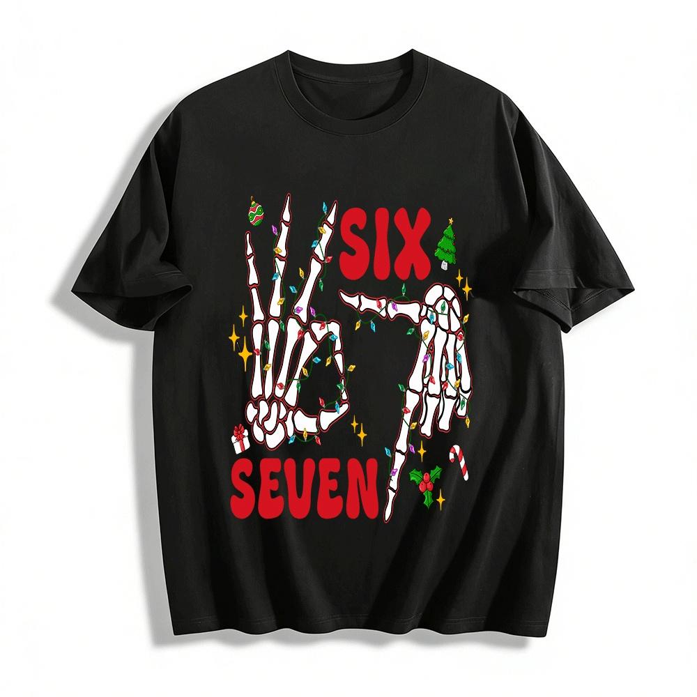 Christmas Skeleton Hand Size 6-7 Print Festive Top Pure cotton T-shirt XXS