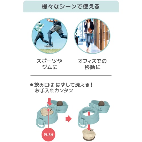 Thermos Vacuum Insulated Portable Mug with Carry Loop, 550ml, Mint Blue, JOS-550 MBL