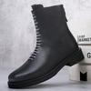 New Arrival High Top Shoes Classic Leathe Ankle Boots Outdoor Mens Mid-Calf Boots Non-Slip Male Motorcycle Boots Botas