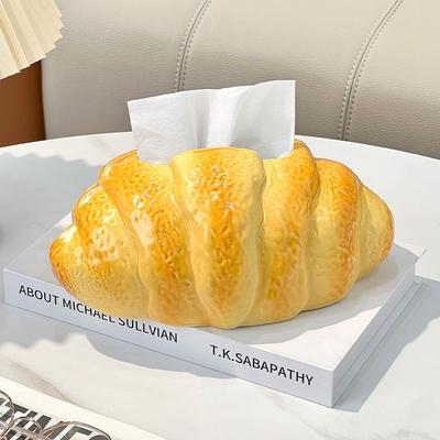 Cute Croissant Shaped Tissue Box Desktop Ornaments Home Decoration
