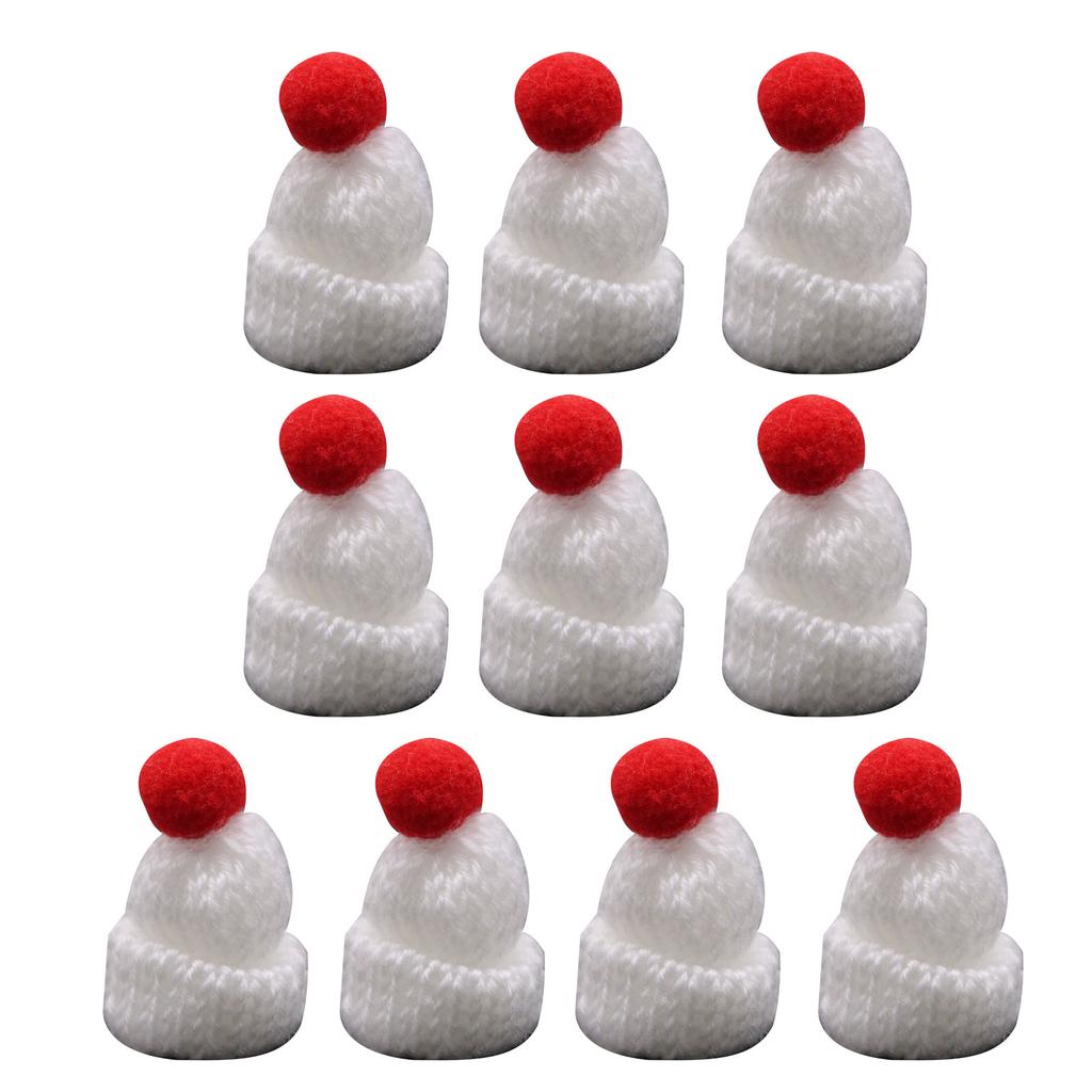 Collection of 10 Mini Knitted Hats for DIY Crafts Decorations for Home Bedroom Crafts Making Supplies