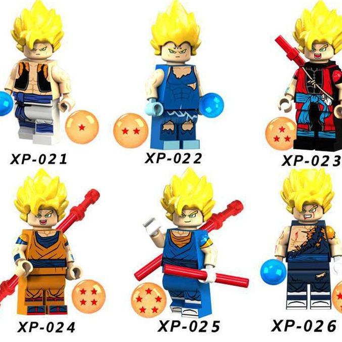 Xp048-055 062-069 079-086 Dragon Ball Saiyan Building Block Doll Toy Bag