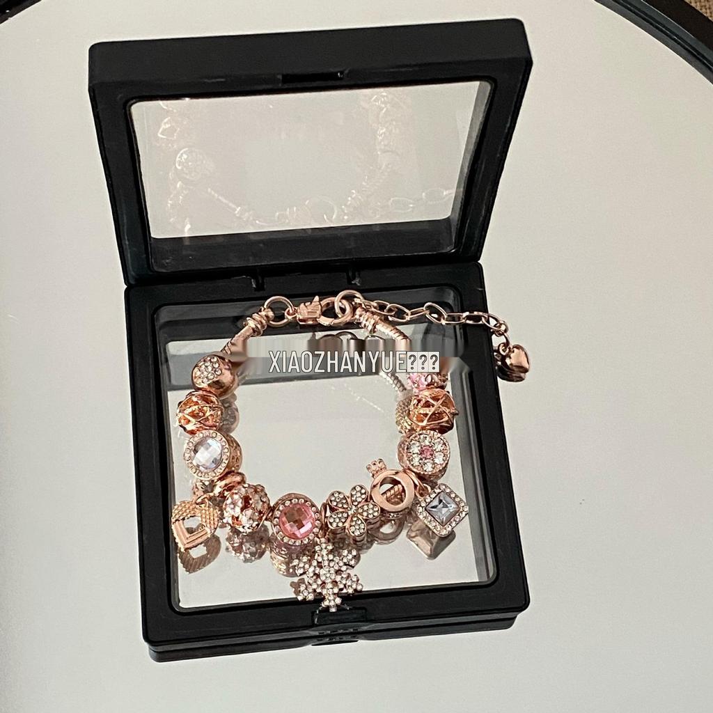 Pan's Rose Gold Snowflake Bracelet: Elegant Beaded Jewelry for Female Students