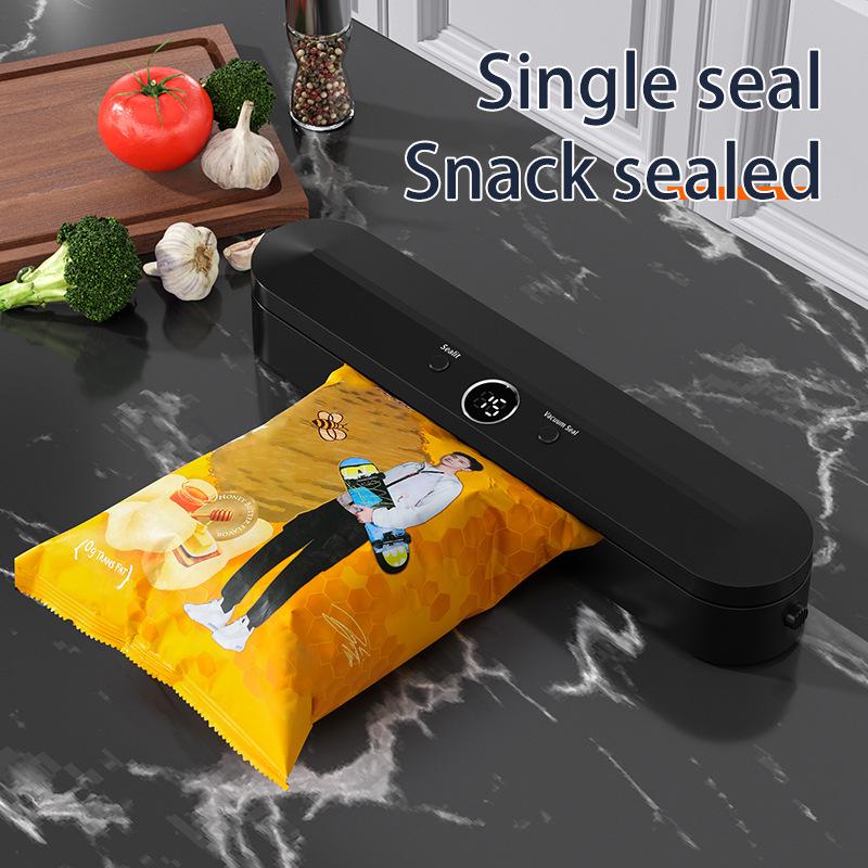 Compact Vacuum Sealer for Snacks: Automatic Sealing Machine for Household Packaging and Preservation