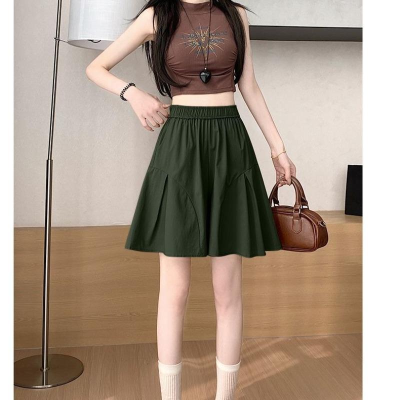 Summer Women Shorts Elastic Waist Wide Leg Loose Fit Casual Short Pants