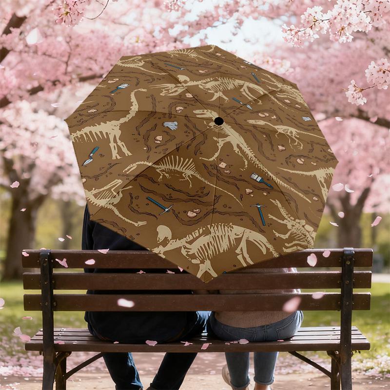 1 szt. Wykopaliska skamieniałości dinozaurów Parasol - 8-żebrowy Wzmocniony Przenośny Składany Podróżny Odpowiedni na Wszystkie Pory Roku Zewnętrzne Codzienne Użytkowanie -J0358