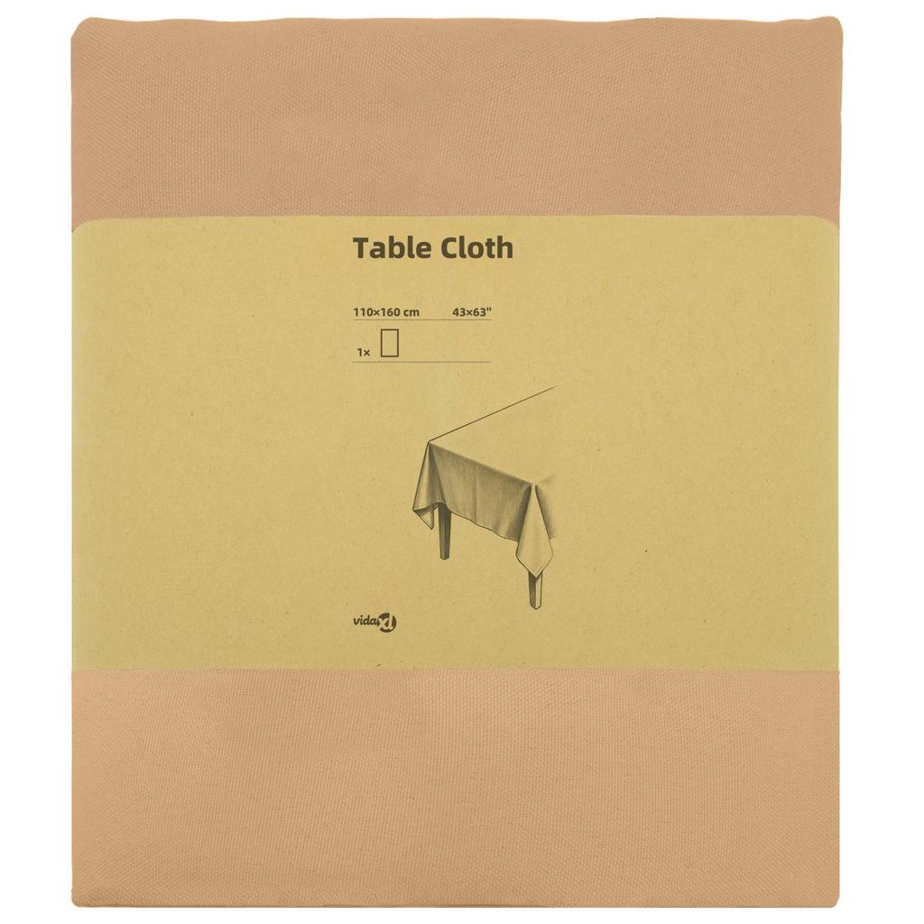 Rectangular Tablecloth Beige 110 X 160 Cm Polyester