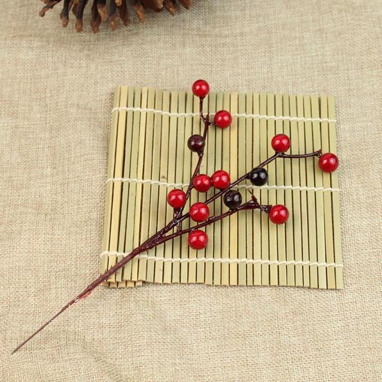 10 szt. Mini okrągłe sztuczne czerwone jagody Xmas Flower ozdoby do domu na nowy rok