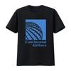 Vintage Retro Continental Airlines Globus Druck Lässiges T-Shirt Vintage Gewaschen Vielseitig Leicht Stilvoll Bequem Streetwear