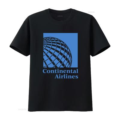 Vintage Retro Continental Airlines Globe Print Casual T Shirt Vintage Washed Versatile Slightly Stylish Comfortable Streetwear
