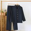 Nuovo Set Pigiama da Uomo Primavera e Autunno 100% Garza di Cotone Colore Unito Taglia Lunga Manica Lunga Abbigliamento per la Casa Set Due Pezzi
