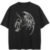 Streetwear Klassisches Grafik-Schwarzes T-Shirt Baumwolle Unisex Tops Tees Kurzarm T-Shirt