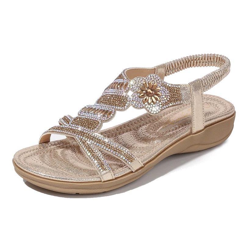 Fashion Crystal Sandals Woman Flip Flops Shoes Fashion Summer Flat Sandals Bohemian Ladies Sandals Casual Women Shoes