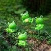 Miniature Frog Figurines for Plants Garden Stakes, Waterproof Resin Ornaments, Cute Figurines, Succulents Whimsical Set Pots Decoration Potted