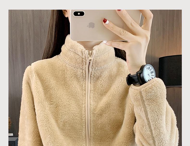 Unisex Polar Fleece Thick Jacket - Coral Fleece Liner for Autumn and Winter