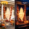 Fernbedienung LED Geisterlichter Schwingende Outdoor-Dekoration, Großer Halloween-Hänger mit Ahornblatt Leuchtendes Gaze-Anhänger Ranke Und für Baum, Veranda, Hof,