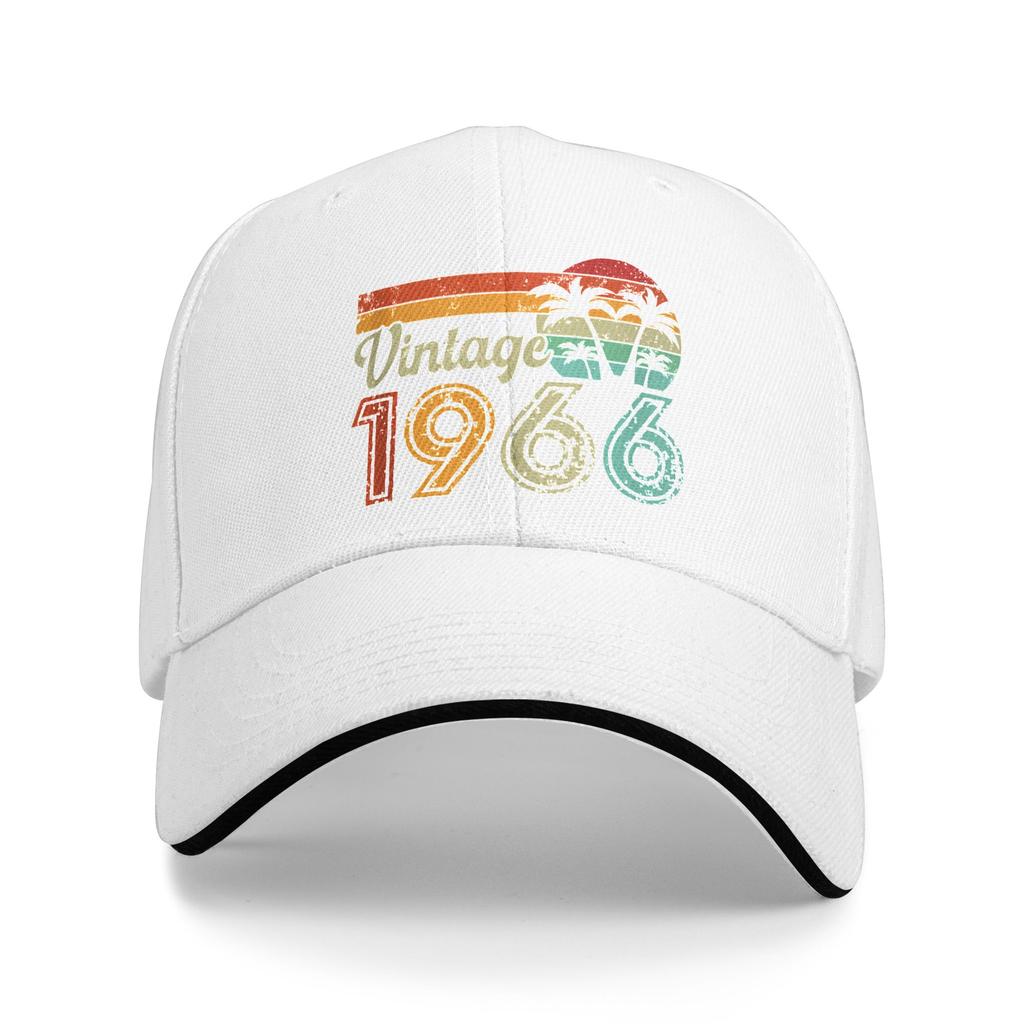 Vintage 1966 Made In 1966 60th Birthday Gift Casual Baseball Cap Tennis Skate Trucker Hat Summer Sunscreen Men Snapback Cap