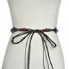 Meier New arrival retro pattern rice beads stitched woven waist chain thin belt