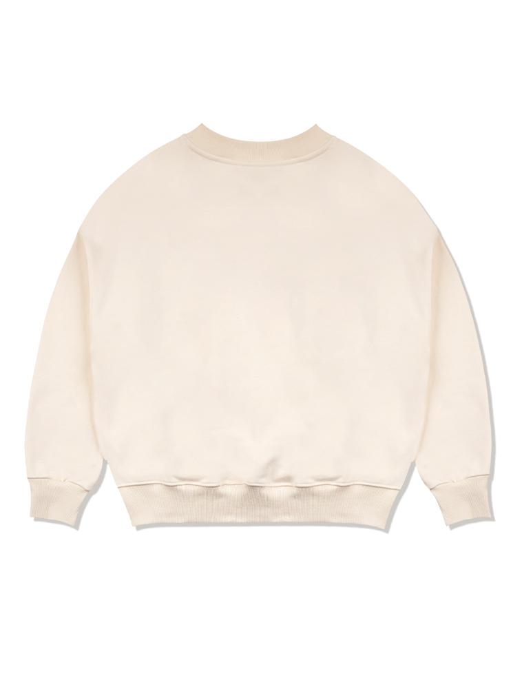 LA MAISON STUDIO Women'S Crop Flare Circle Heavy Terry Sweatshirt Cream (Fcd3Ts711W)