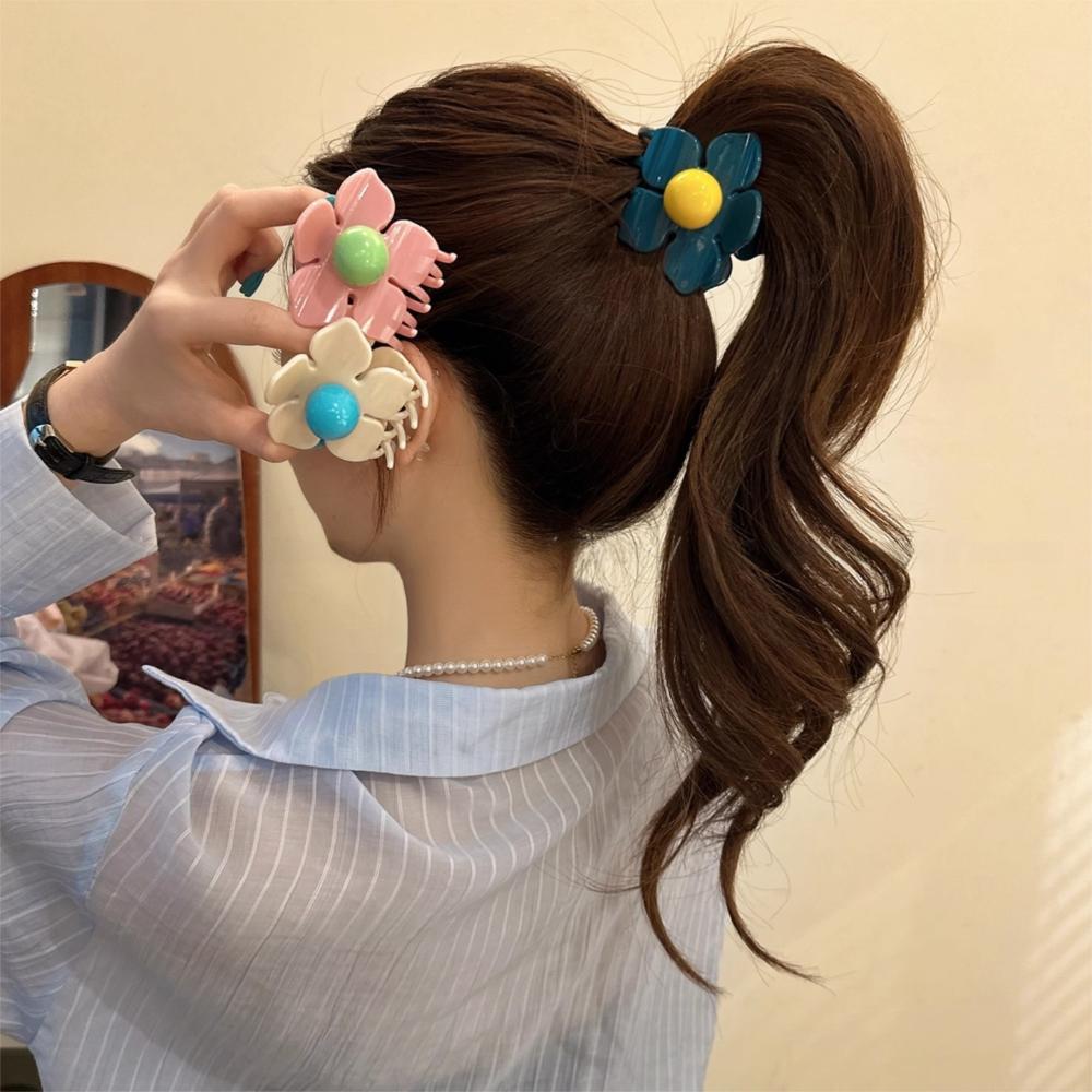 Hairpin Flower Hair Claw Plastic Plastic Shark Clip Sweet Hair Crab Clip Streetwear