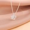 925 Silver Snowflake Crystal Flower Pendant Necklace for Girls
